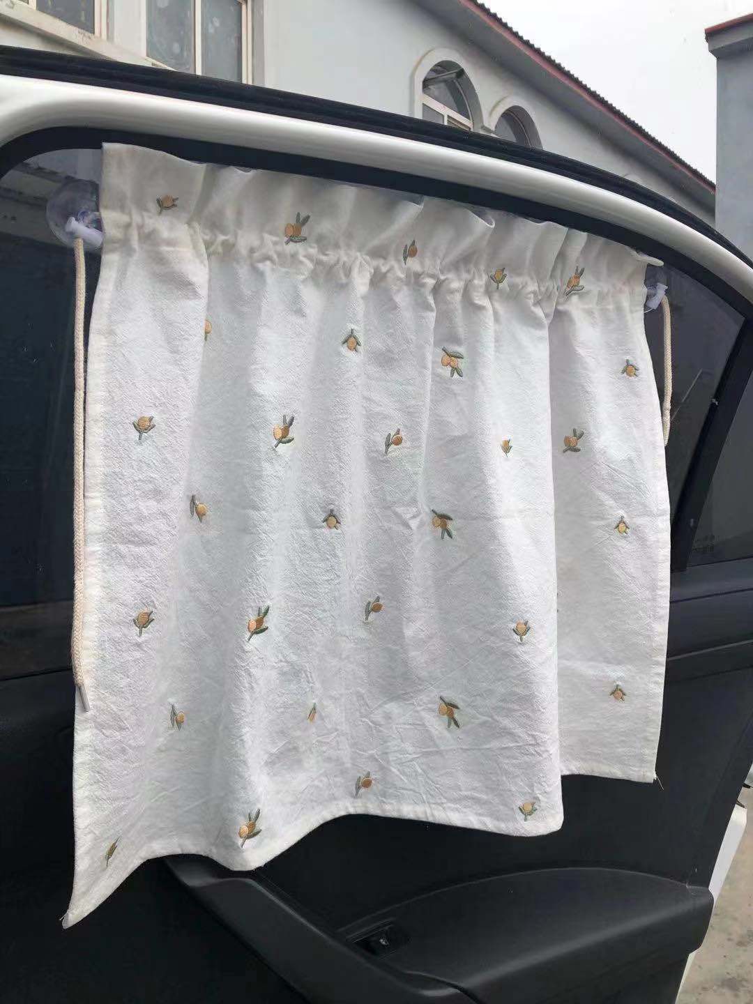 Ins Style-cortina bordada para coche de bebé, parasol de protección solar para ventana, protección UV para niños: 4