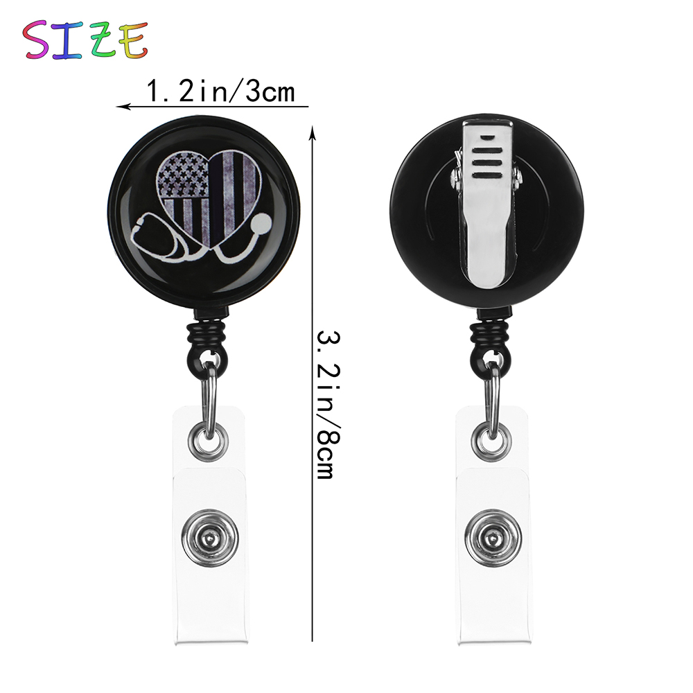 Porte-Badge rétractable d'infirmière, porte-Badge de nom d'infirmière, porte-carte d'identité drôle, pince pivotante, pour étiquette de nom de travail, fourniture de bureau, 1 pièce