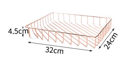 1pcs Rose Gold Metal Pen Holder Box Case desk organizer Home Desk Stationery Decor Office School Desk Accessories Supplies: 01