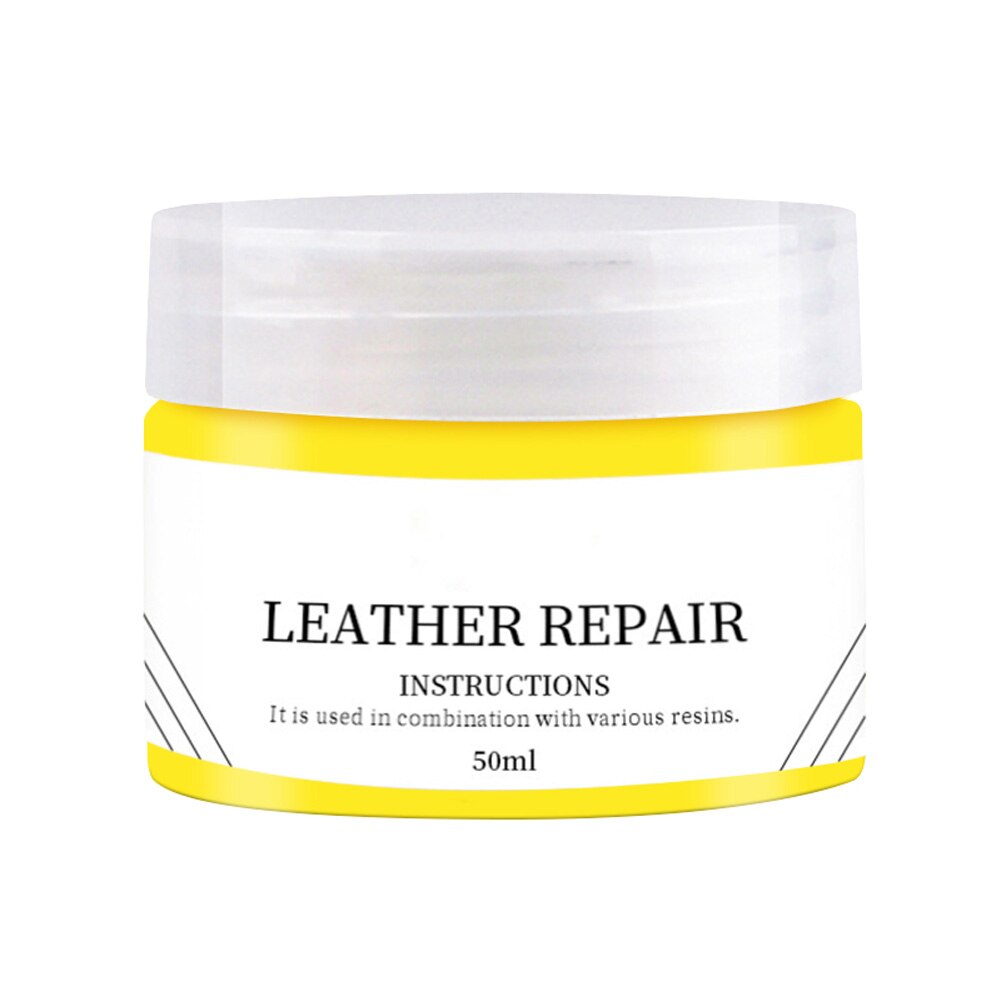 Leather Recolor Cream Repair Gel Scratch Remover for Leather Furniture Sofa Bag Shoes Care Cleaning 50ml TP: Yellow