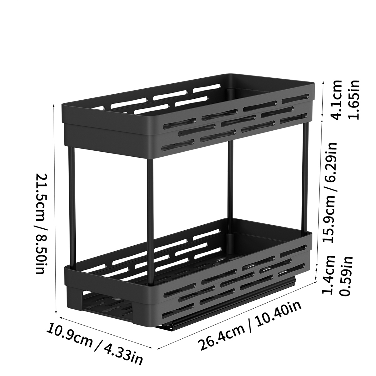 WORTHBUY Keukenkast Opslag Organizer Pull-out Kruiden Fles Opbergrek Glijdende 2 Tier Plastic Organizer Plank: green