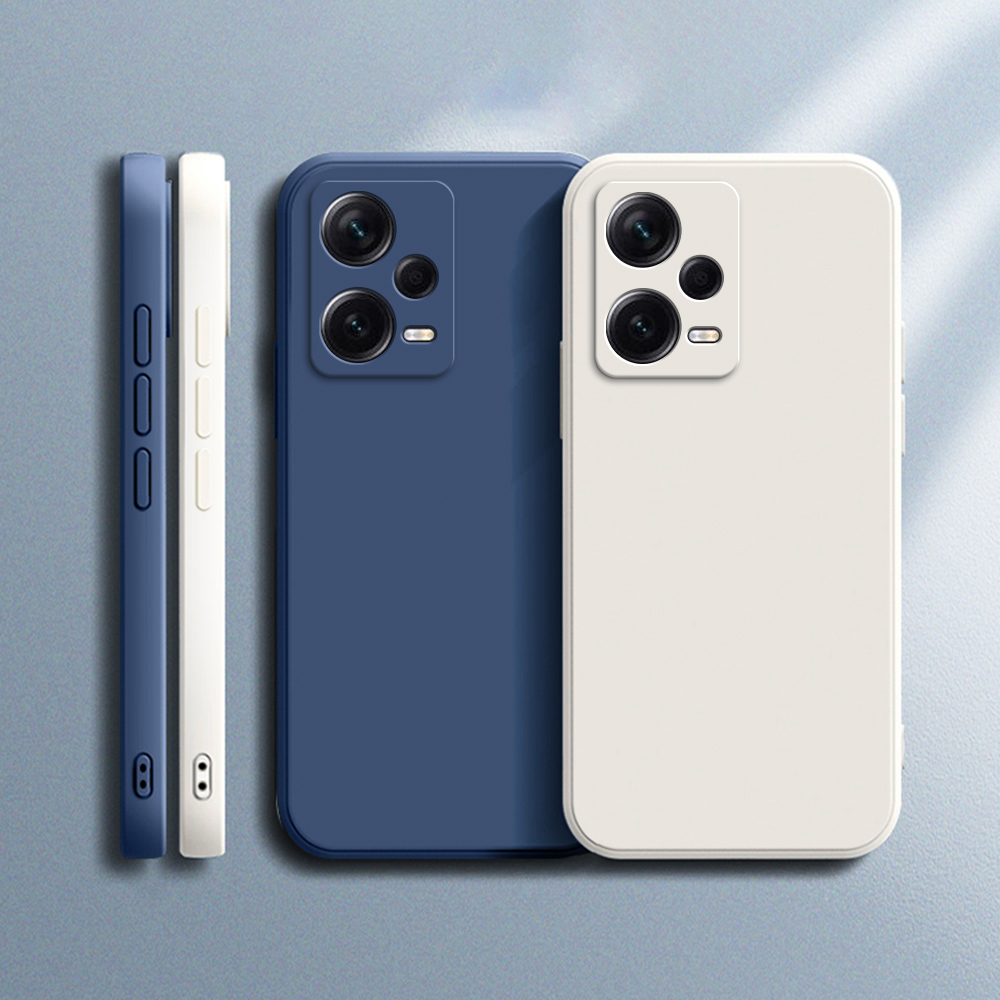 Funda cuadrada de silicona mate para Xiaomi Redmi Note 12 5G Note 12 Pro + Fundas suaves Redmi Note12 Pro Plus 5G Fundas básicas mate
