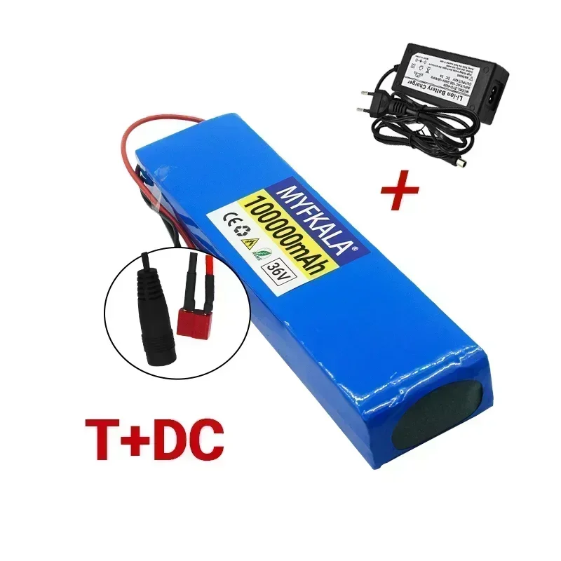 36V 100Ah 18650 Rechargeable Lithium Battery Pack 10S3P 1000W Power Modified Bicycle Scooter Electric Vehicle with BMS: Red