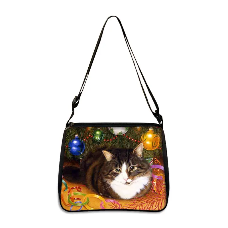 Bolso de mano con dibujo de gato para mujer, bolsa con estampado de Gatito Travieso, longitud ajustable, de almacenamiento, ideal para
