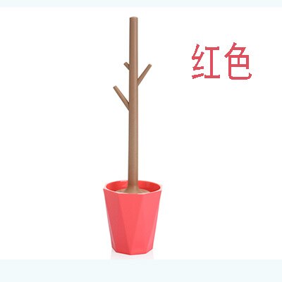 Un ensemble de brosse de bain en plastique ABS détachable en forme d'arbre brosse de toilette accessoires de salle de bain ZP7301648: red