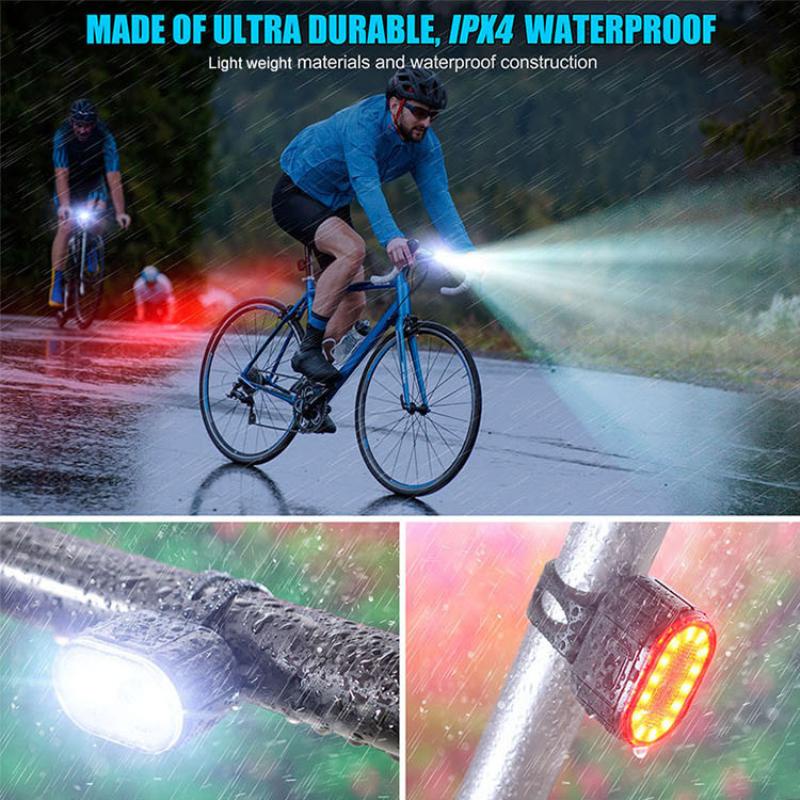 Luces de bicicleta, lámpara LED para bicicleta de montaña, luz delantera y trasera, recargable por USB, luz trasera para bicicleta, lámparas impermeables para ciclismo