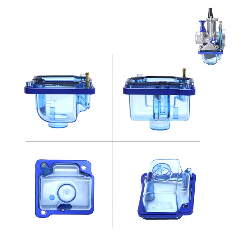 Alconstar-carburador PWK para motocicleta, cuenco flotador transparente de fondo transparente apto para carburador KEIHI PWK KSR EVO OKO KOSO de 21-34mm