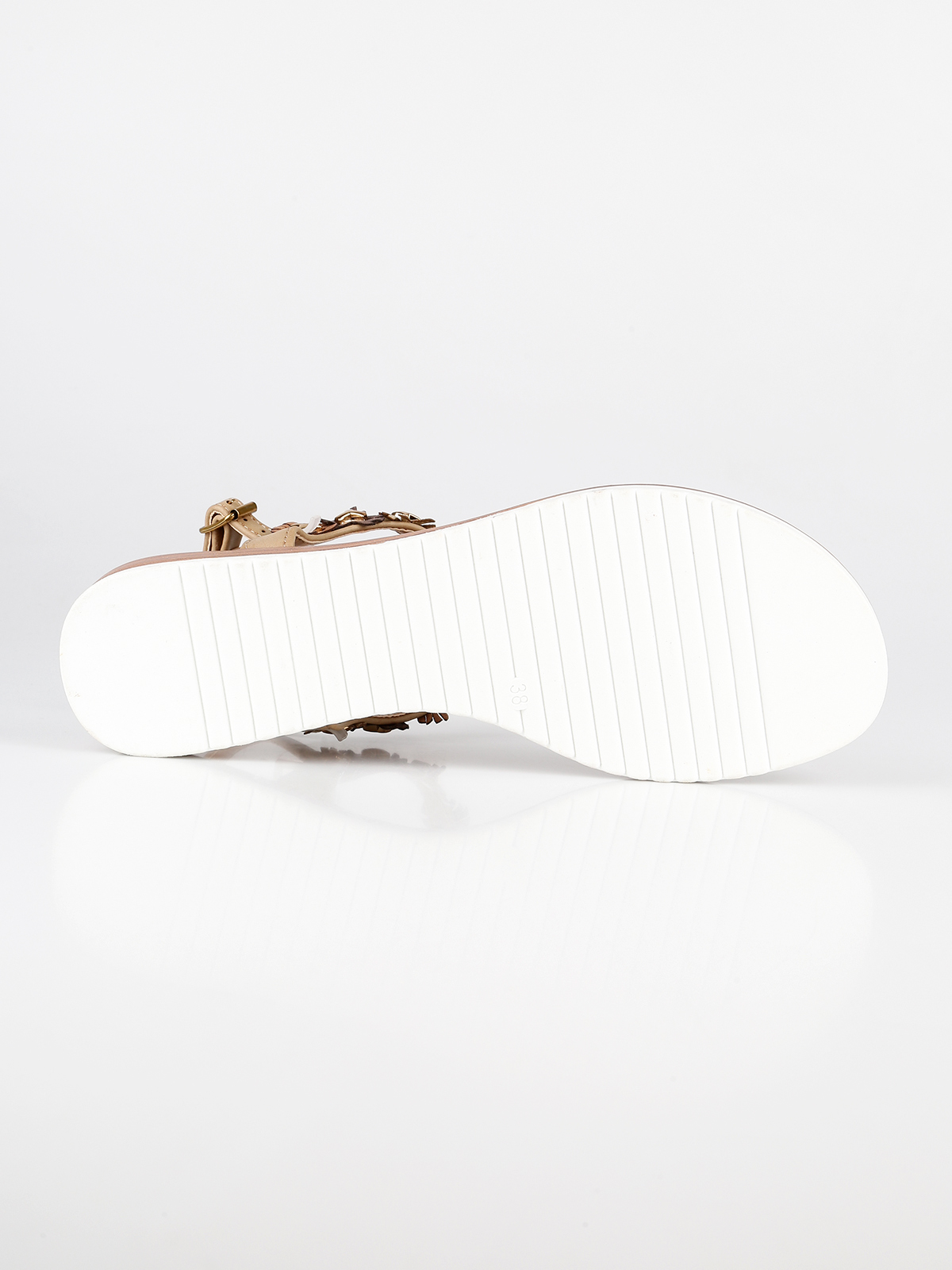 Sandalen Flip flops beige studded