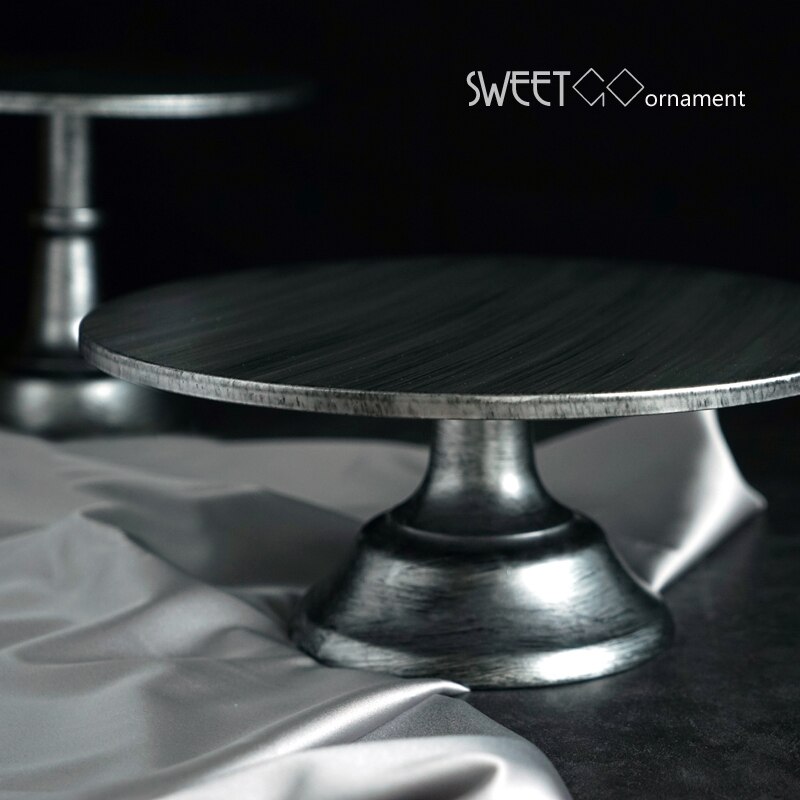 SWEETGO 12 "zilveren cake stand voor fondant cake decorating gereedschap vintage stijl bruiloft backing accessoires bakvormen leveranciers