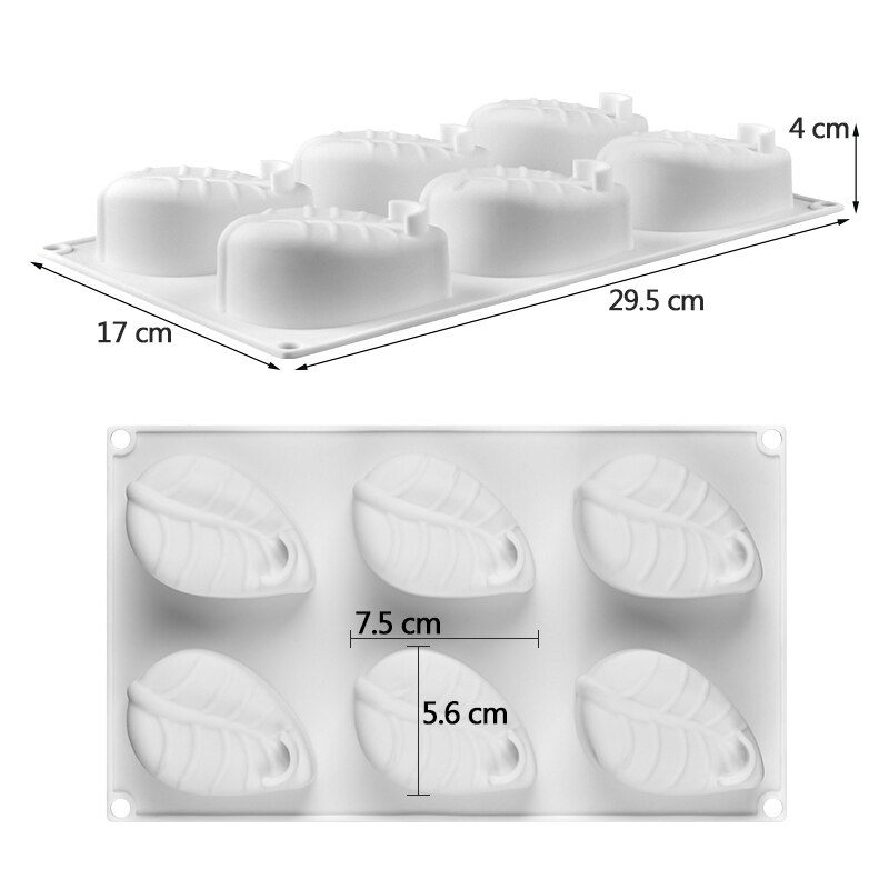 Kakform blad silikonform kakadekoration 6- håls mousse verktyg non-stick diy bakning lämplig för att göra diy mousse, enkel att