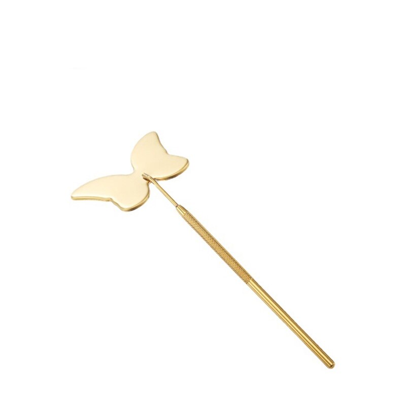 1Pc Vlinder Vorm Wimper Spiegel Vergroot Lange Steel Spiegel Voor Het Controleren Van Wimpers Extensie Schoonheid Make-Up Benodigdheden: Beige