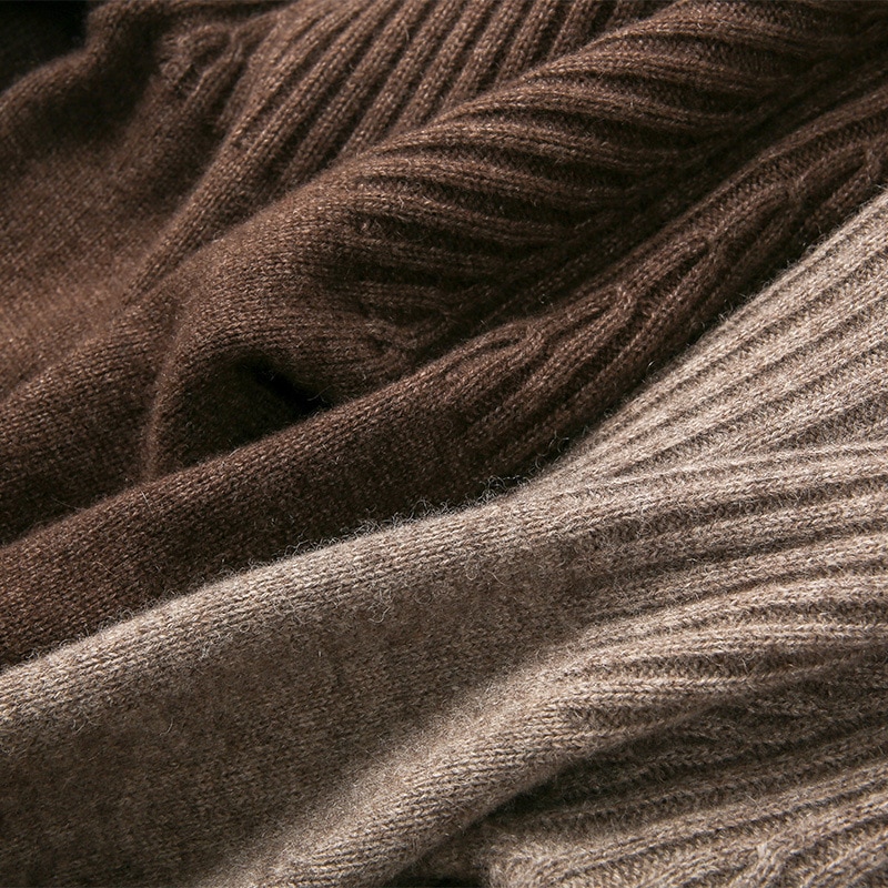 Retro kashmir genser med turtleneck dame genser langermet løs solid tykk vinter dame genser dame