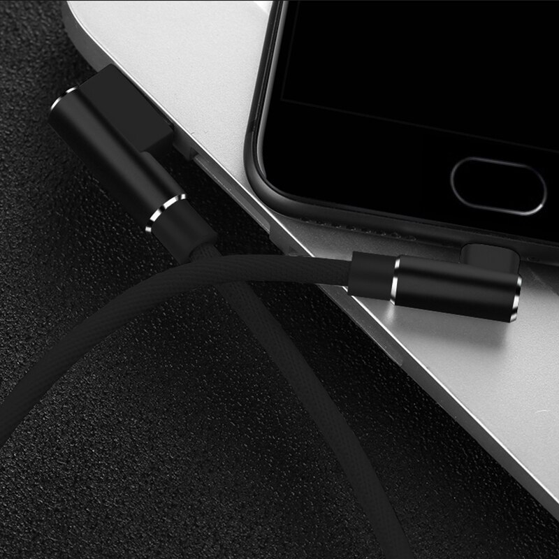 90 Degree Type-C Charger Cable For S9 S8 Huawei P20 Pro Oneplus 6 5 One Plus Xiaomi TypeC Long 3M Fast Charge Data USB Wire Cord
