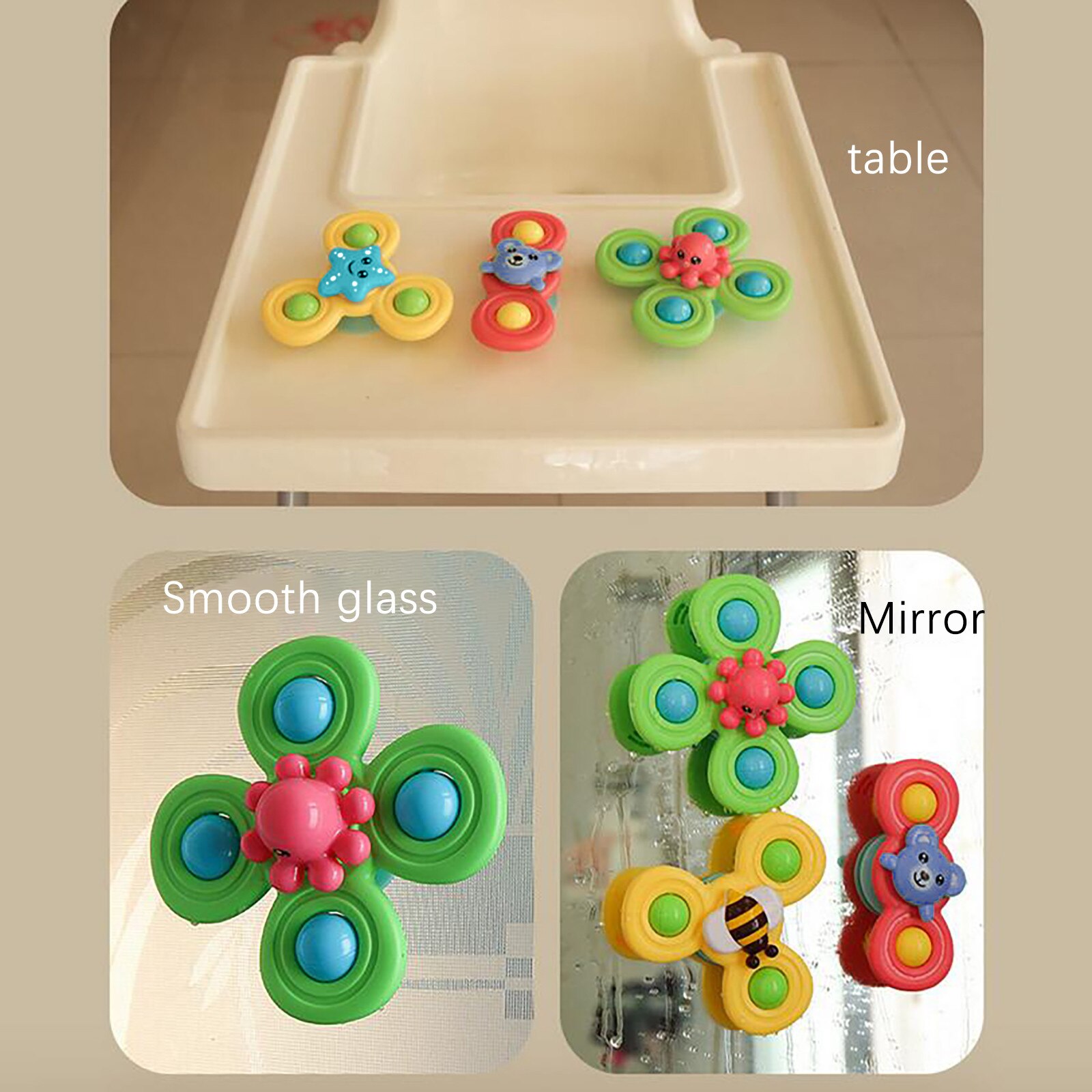 Baby Spielzeug Dreh Saugnapf Kreisel Spinner Spielzeug Baby Erwachsene freundlicher Lustige Spielzeug Klassische Gyroskop freundlicher Geburtstag Schlecht Spielzeug 3 stücke