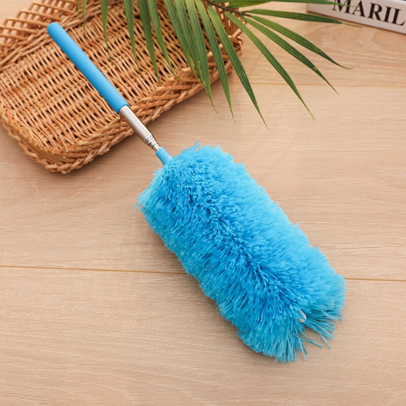 Microfiber Duster Brush Extendable Hand Dust Cleaner Anti Dusting Brush Home Air-condition Car Furniture Cleaning: Blue-1