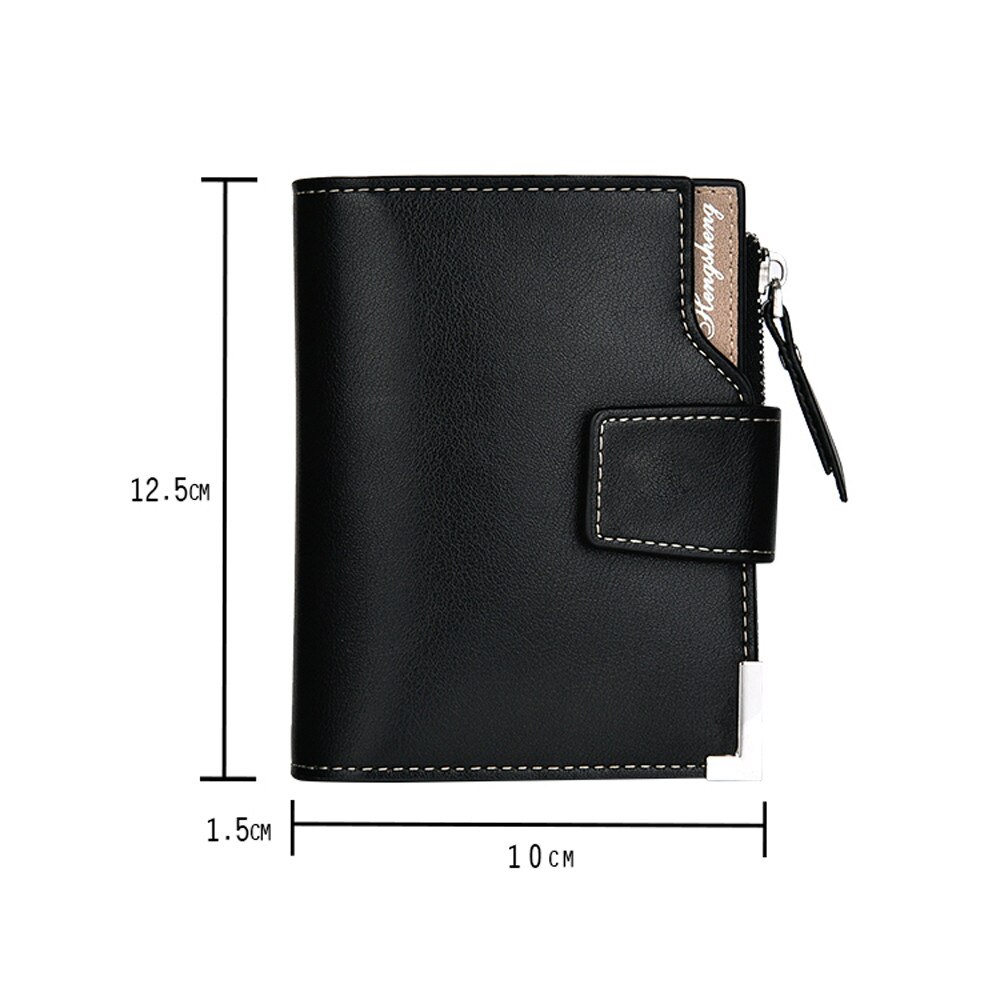 Korte Portemonnee Mannen luxe Pu Leather Man Purse Kaarthouder Portemonnee Mode Rits Portefeuilles Carteira Masculina