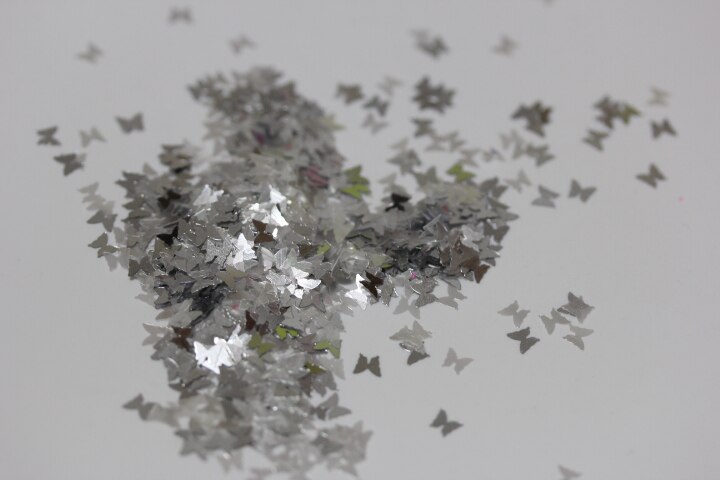 Weiß Silber mischen Lösungsmittel beständig Schmetterling funkeln Pailletten für Nagel Kunst und Andere DIY dekoration