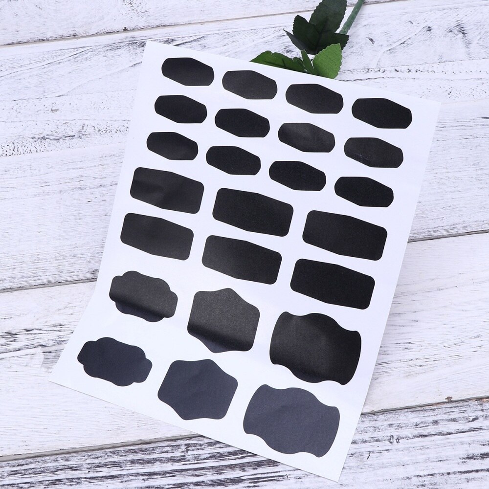 96 Pcs Reusable Blackboard Sticker Chalkboard Labels Stickers Set for Home Office Decorating Jars