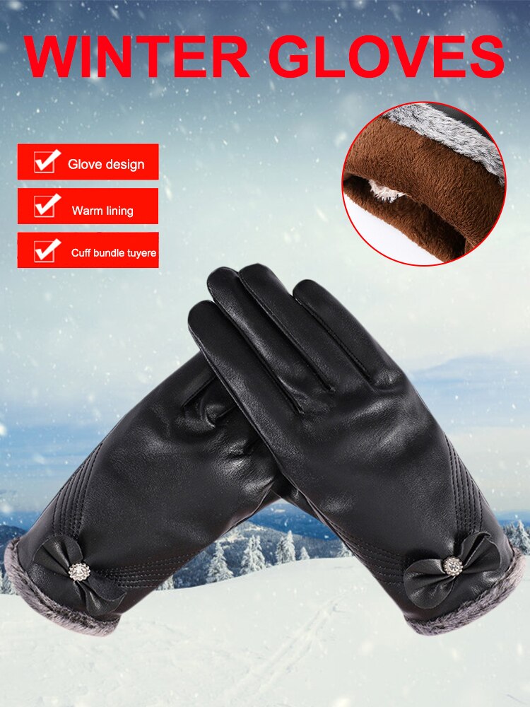 Winter Motorrijden Handschoenen Outdoor Sport Lederen Wanten Touchscreen Winddicht En waterafstotend Warme Handschoenen