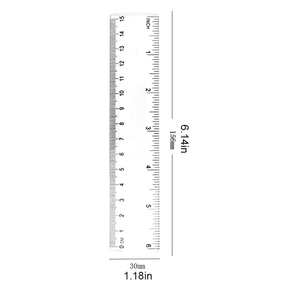 15Cm/20Cm/30Cm Plastic Ruler Advertising Ruler Transparent Student Ruler Student Ruler Measurement Too