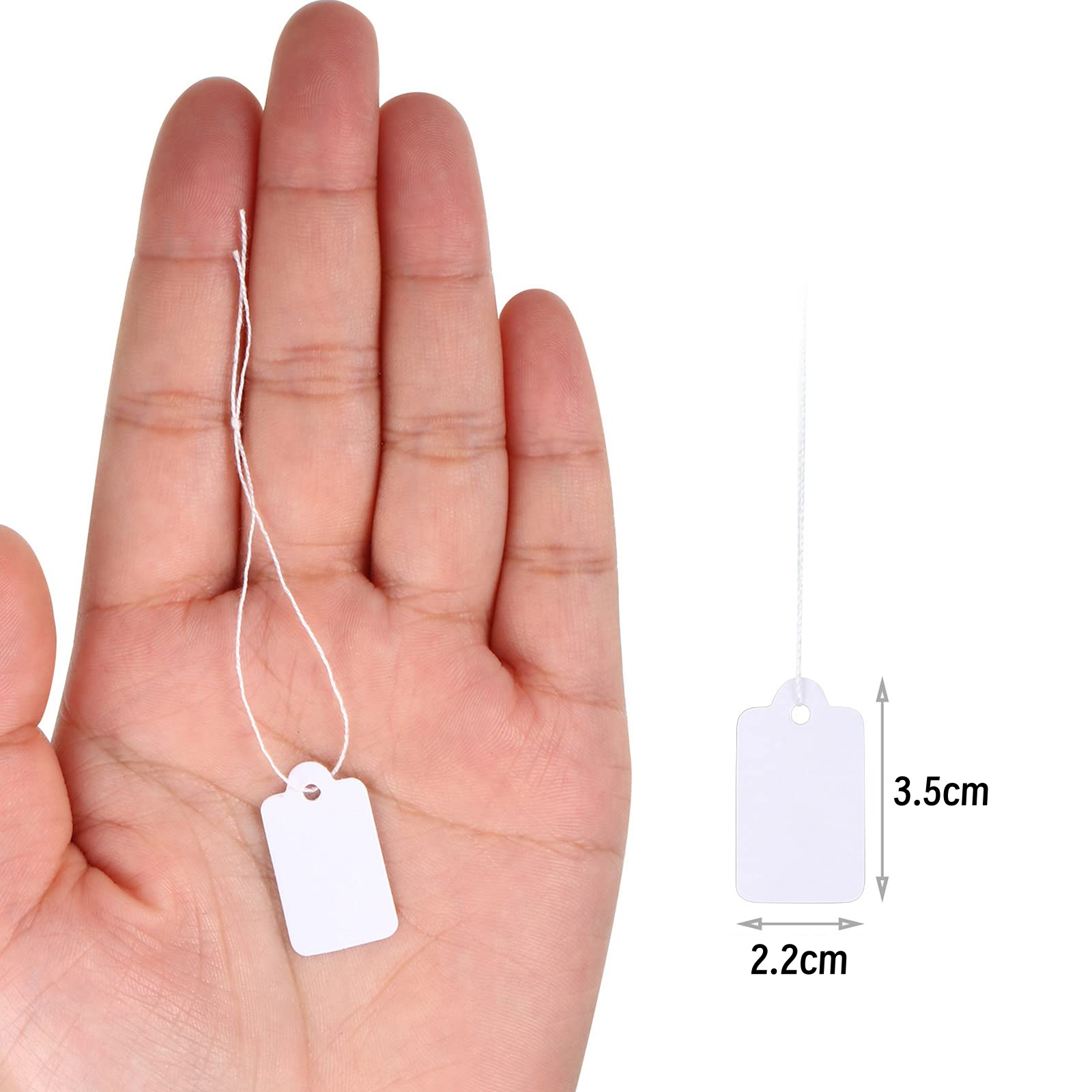 100/500 Stuks Lege Prijskaartjes Lege Kraftpapier Etiketten Met String Beschrijfbare Geregen Hang Label Voor Sieraden Kleding