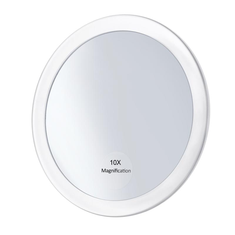 Ruimio 10x forstørrelsesspejle runde makeup foldbare lommespejle forstørrelse kompakt spejl med 3 sugekopper 5.9 tommer