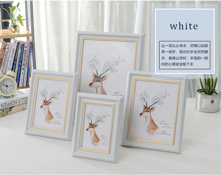 Elegante Foto Frames Bureau Tafel Hars Decor Fotolijst met Transparante Organische Glas Bruiloft Familie Fotolijsten 5 maten