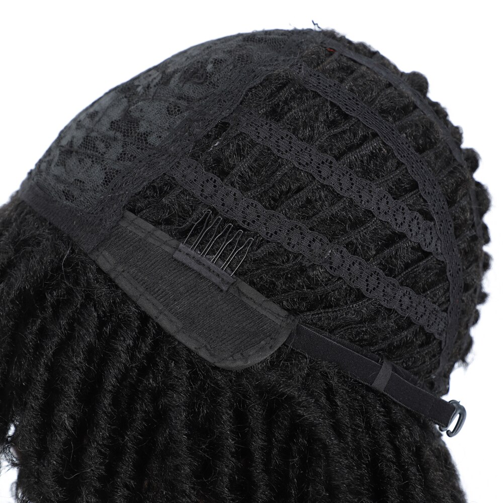 Peluca de rastas trenzada Twist negro marrón corta resistente al calor Crochet Soul Locs pelucas de pelo sintético para mujeres blancas y negras