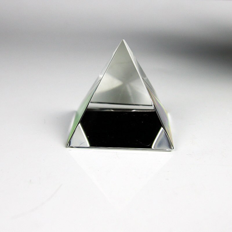 Clear Egyptian Crystal Glass Pyramid Divine Cure Craft Ornaments Home Decoration: Default Title
