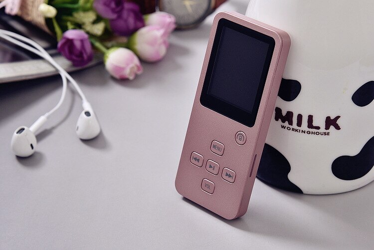 MPLSBO MP4 Bluetooth HiFi 8GB 16G 32GB MP3 MP4 Music Player 1.8" TFT Screen Support Pedo Meter E-book FM Radio Voice Recorder: Rose gold / 16GB