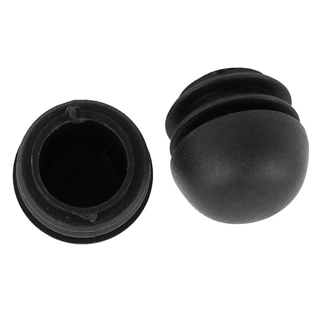 ! 2 Pcs 25mm Dia Plastic Round Tube Inserts End Blanking Caps Black