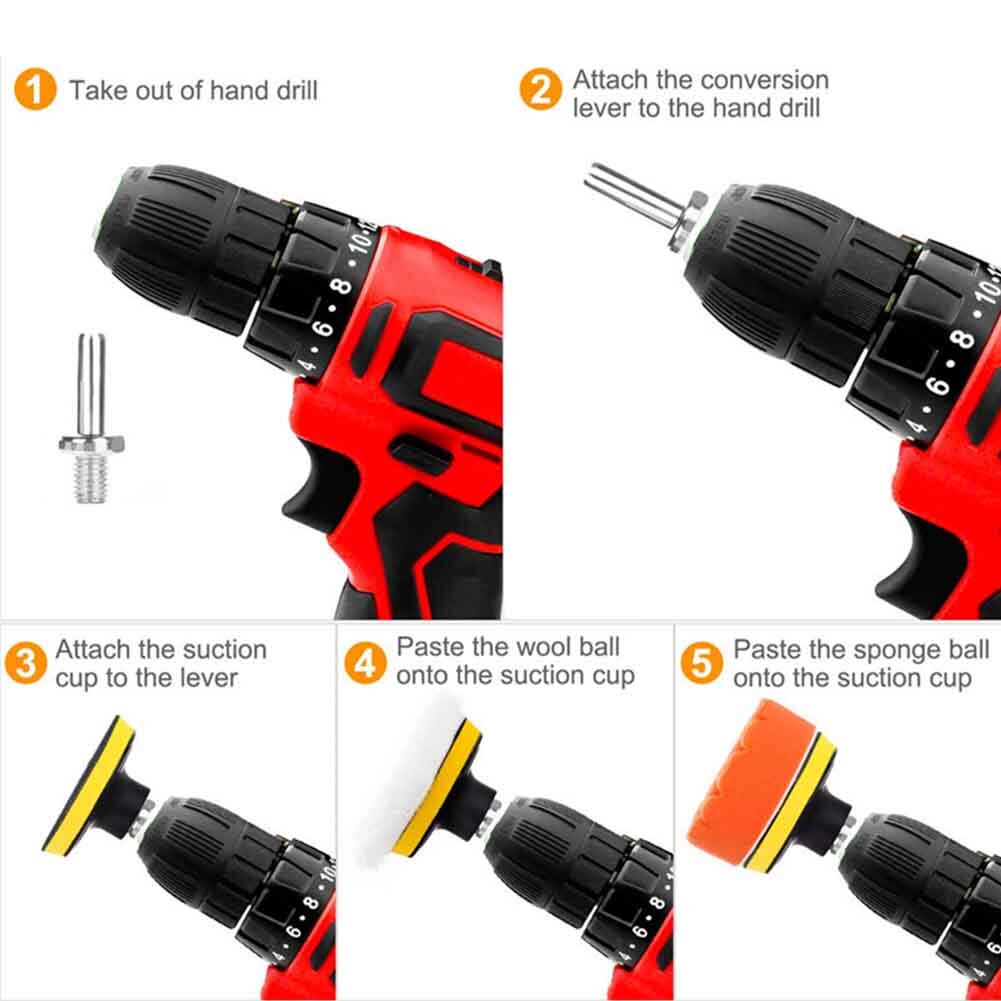 39 szt. Uszczelniająca glazura robić polerowania samochodu konserwacja woskowanie brutto wiertarka gąbka okrągły miękki wielokrotnego użytku robić czyszczenia narzędzi zestaw robić polerowania