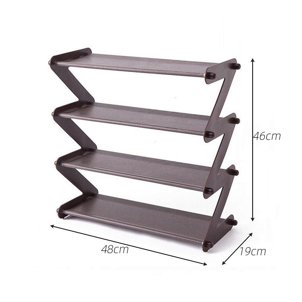 Simple Hallway Space Saving Shoe Rack 1pc Door Shoe Organizer Multi Layer Wall Cabinet Home Shoe Hanger: B dark brown