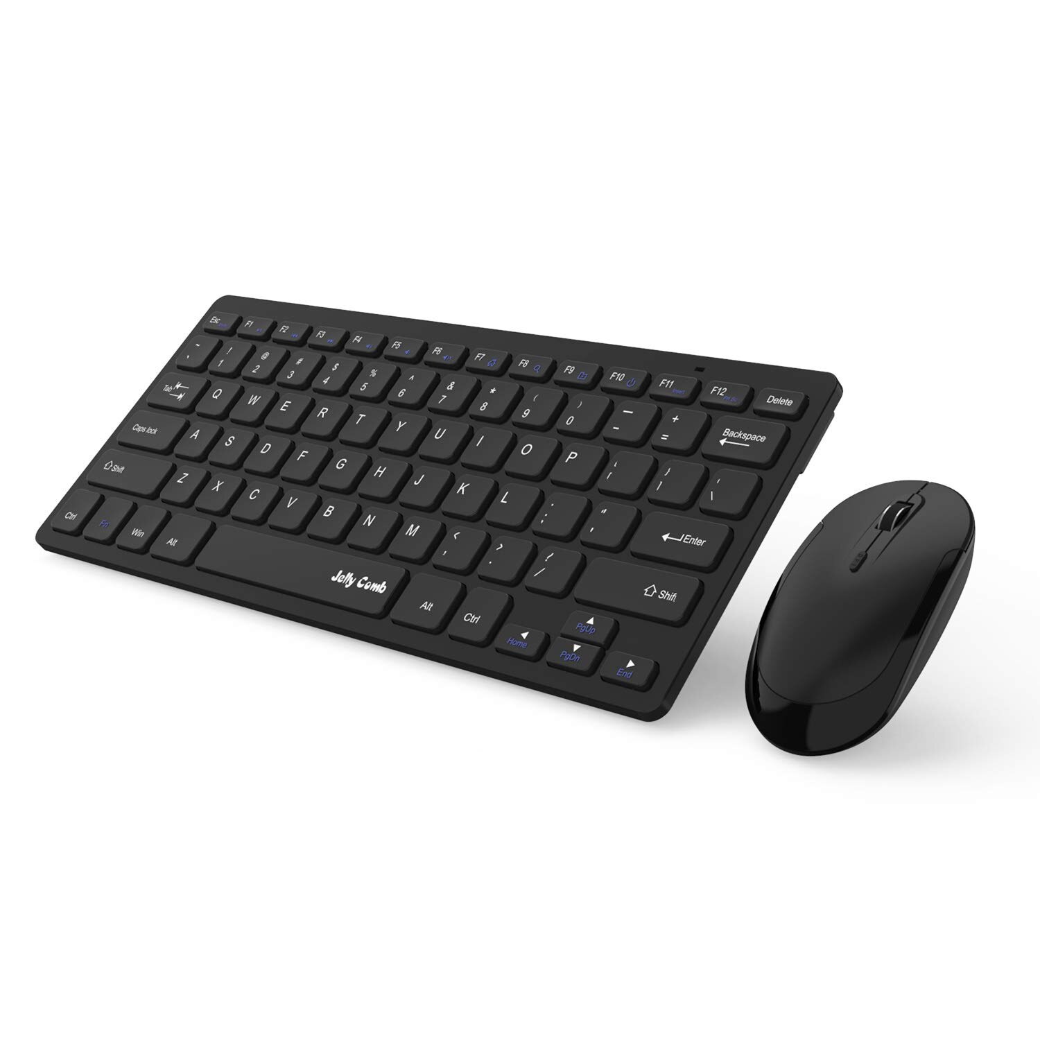 Jelly Comb 2.4G Wireless Keyboard and Mouse Slim Quiet Small Keyboard and Mouse Combo for Windows Laptop PC Notebook DE US: Default Title