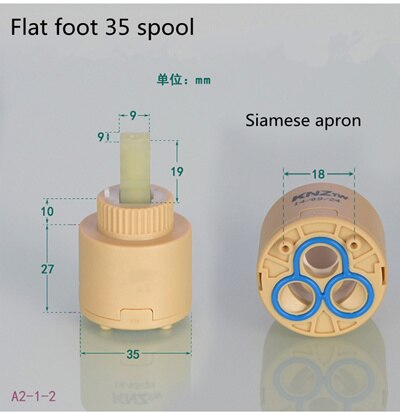 Ceramic Cartridge 35mm / 40mm Valve Kitchen Bathroom Cartridge Valve Mixer Tap Repalce Accessories Rotation Flat Base: 4
