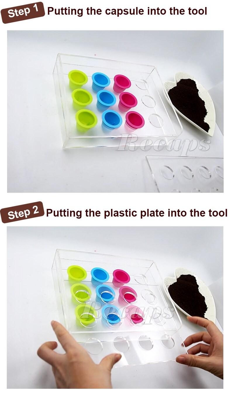 Nespresso Coffee Capsule Acrylic Filled Tool Box Refill Device Bracket for Disposable Nespresso Coffee Capsules