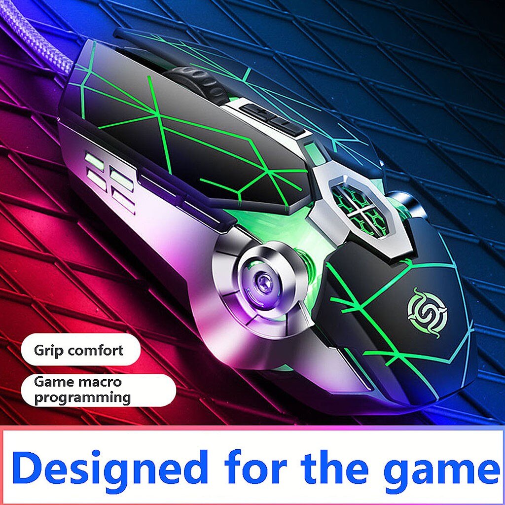 Gaming Mouse 8D 3200DPI Adjustable Wired Optical LED Computer Mice USB Cable Silent Mouse for laptop PC#40