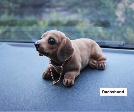 Bobble Head Dog Car Dashboard Doll Auto Shaking Head Toy Ornaments Nodding Dog Car Interior Furnishings Decoration: Dachshund