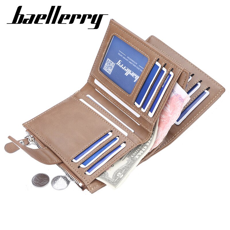Baellery marca carteira masculina de couro dos homens carteiras bolsa curta masculino embreagem carteira titular do cartão do saco de dinheiro