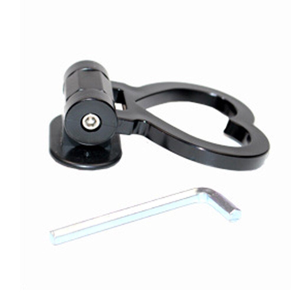 1 piezas con forma de corazón anzuelos de remolque Universal ABS, pegatina de anillo de decoración, barras de remolque multicolor, estilo de coche: Black