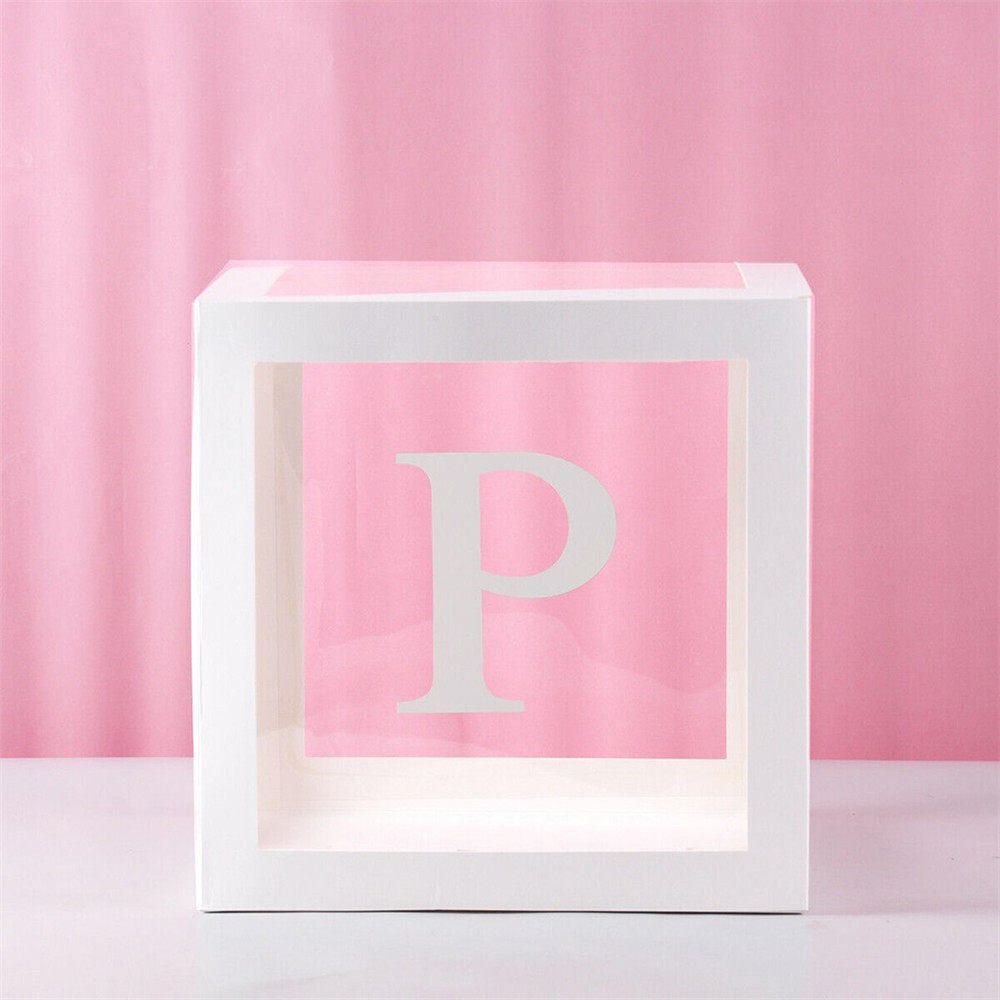 Alphabet transparent Verpackung Kasten Hochzeit Ballon Kasten Plastik Ballon Kasten Geburtstag Hochzeit Party Dekor Buchstabe Würfel transparent
