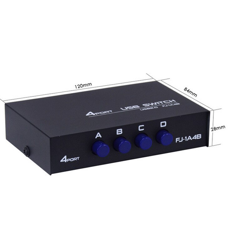 USB 2.0 4 Ports Share Switch Switcher Selector Box Hub Sharing Switch Adapter For PC Scanner Printer