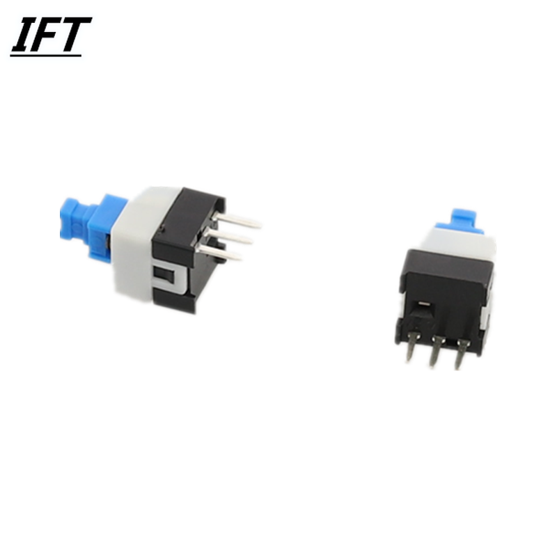 10pcs Free shopping 7*7mm 3Pin Push Tactile Power Micro Switch Self lock On/Off button Latching switch