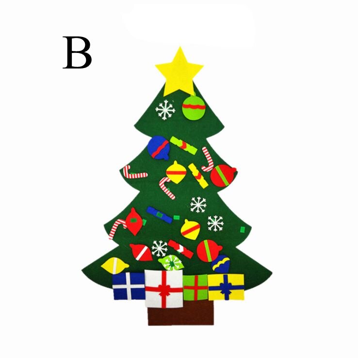 Barn gjør-det-selv filt juletre julepynt til hjemmet navidad år julepynt julenissen juletre: B