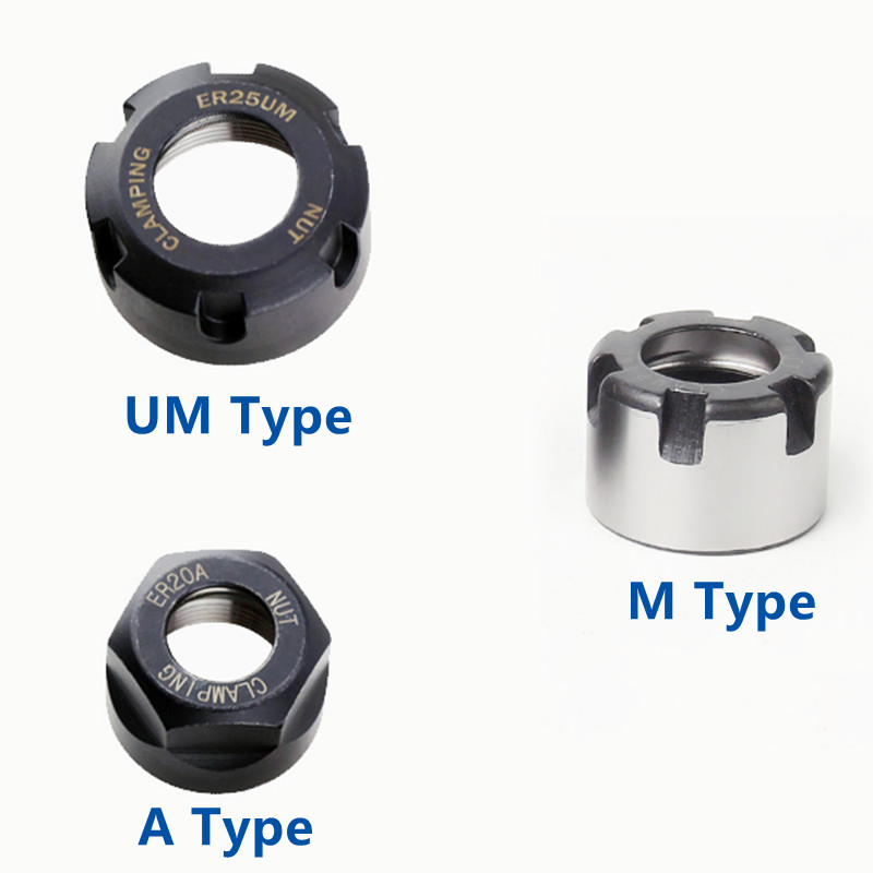 SANAI Collet Nuts 1pc Precision Spring Collet Nuts CNC Clamping Milling Engraving Machine Nuts ER-A ER-M ER-UM Clamping Tool Nut