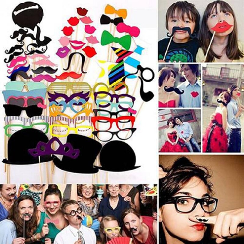 Funny Birthday Photo Booth Props DIY Mr Mrs Wedding Groom Bridal Party Decor Baby Shower Bride To Be Bride Team Shooting Props