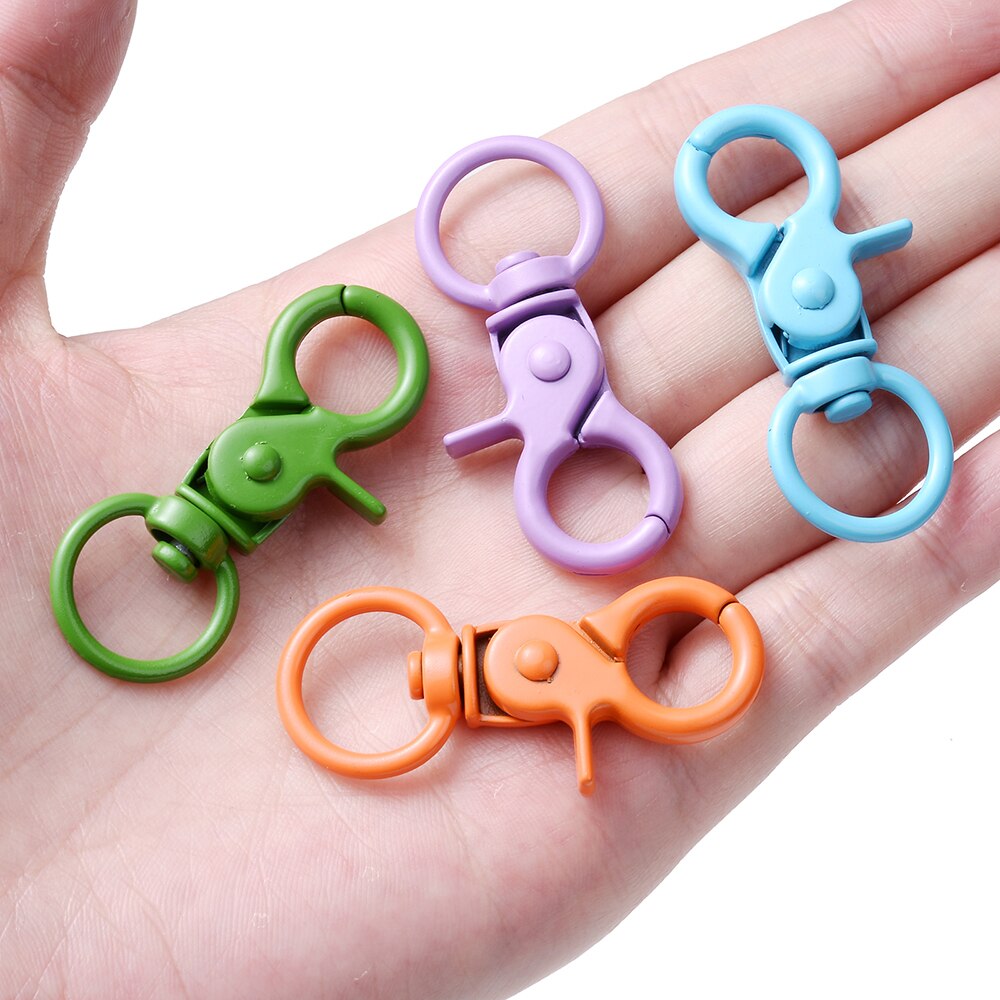 IYOE 5 sztuk 20x43mm Multicolor karabińczyk haki do tworzenia biżuterii znalezienie DIY brelok koniec złącze torebka Toy Doll Hook