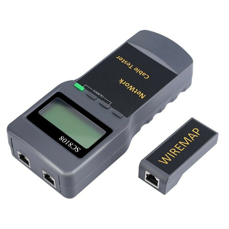 SC8108 Portable LCD Network Tester RJ45 Cat5e Cat6 UTP Unshield LAN Cable Tester RJ11 Phone Cable Meter With LCD Display SC-8108