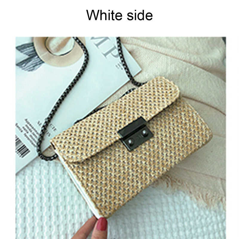 Mode Zomer Stro Geweven Tassen Lady Crossbody Tas Bohemen Flap Handtas Schoudertas: A1