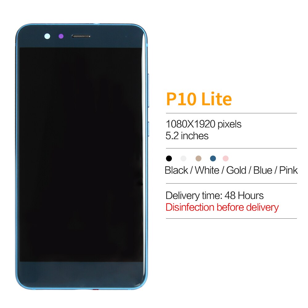 5.2 "ORIGINALE Per HUAWEI P10 Lite LCD Display Touch con Telaio di Montaggio per P10 Lite Schermo LCD WAS-LX1 WAS-LX1A WAS-LX2 WAS-LX3